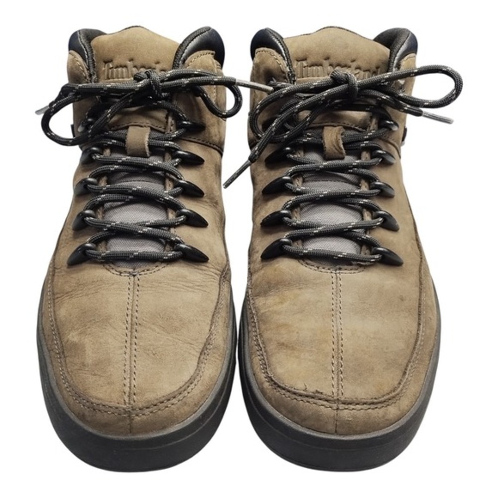 Timberland Davis Square Mid‎ Hiker Boots Mens US Size 9.5 Brown Black Lace Up